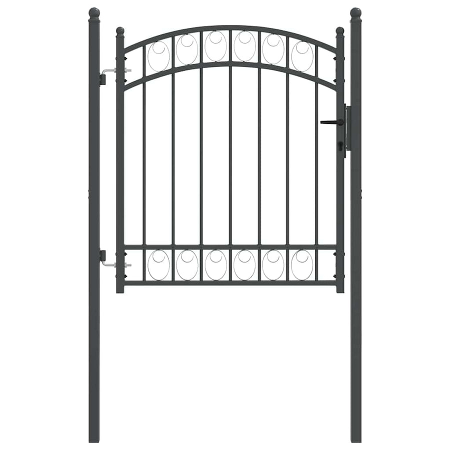 Hekpoort met slot Grijs 125 x 100 cm Poedergecoat staal