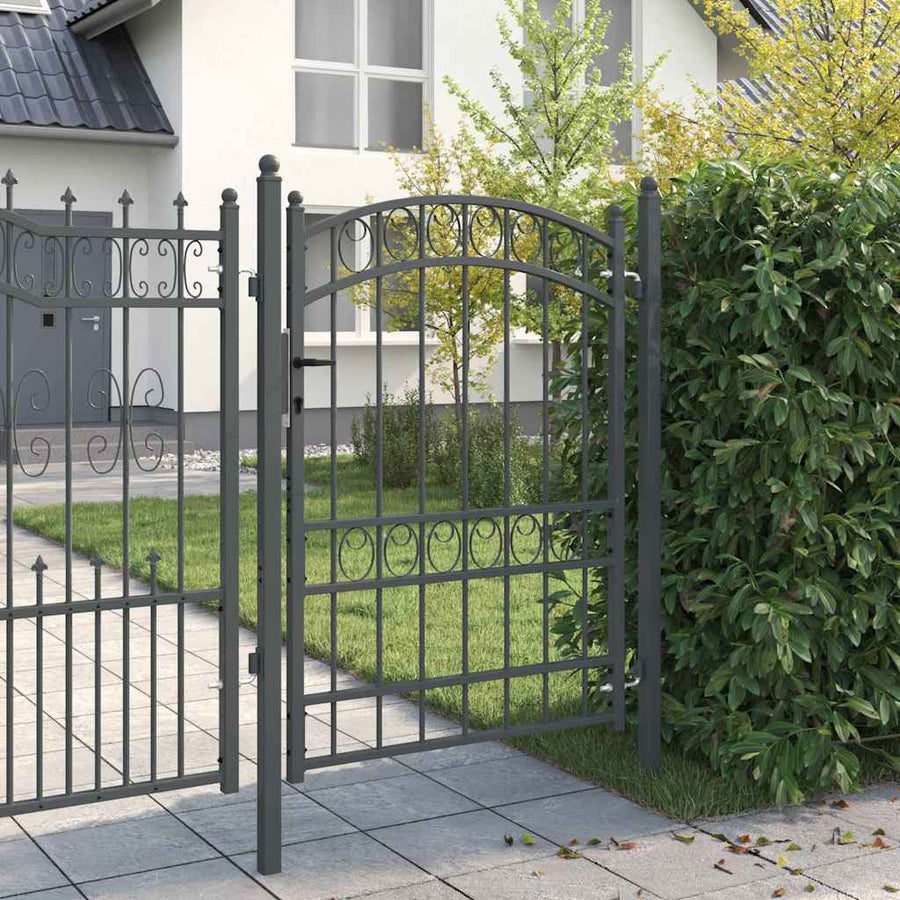 Hekpoort met slot Grijs 170 x 100 cm Poedergecoat staal
