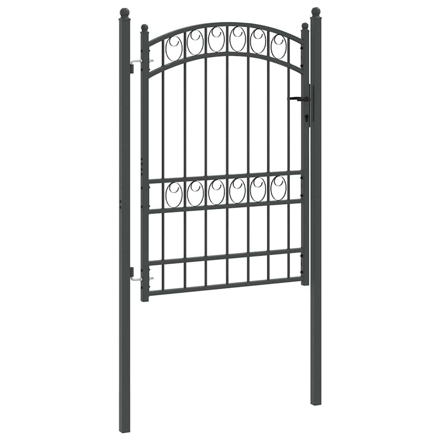 Hekpoort met slot Grijs 170 x 100 cm Poedergecoat staal