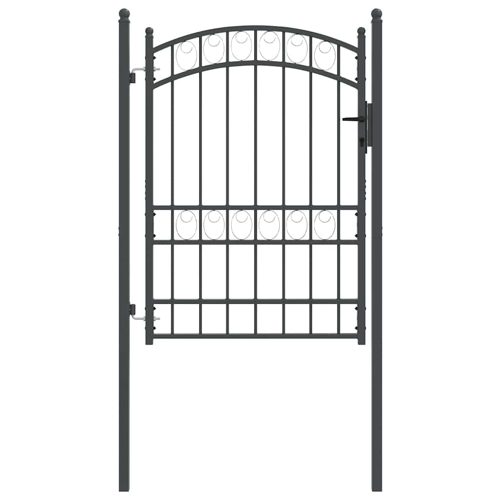 Hekpoort met slot Grijs 170 x 100 cm Poedergecoat staal