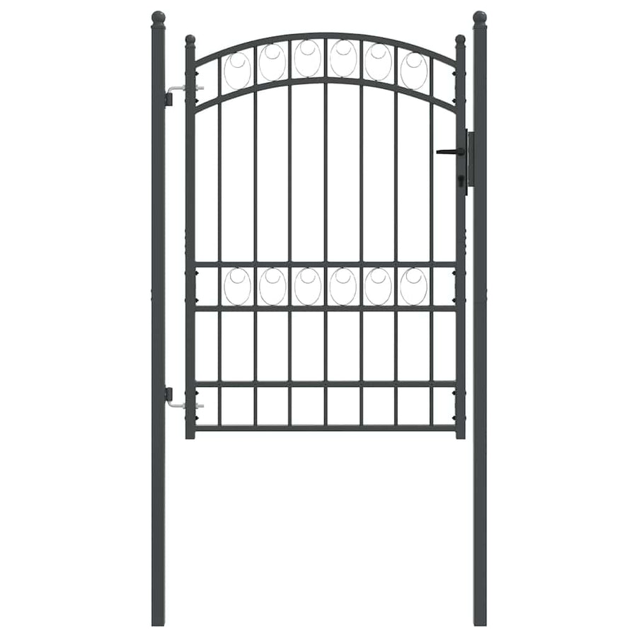 Hekpoort met slot Grijs 170 x 100 cm Poedergecoat staal