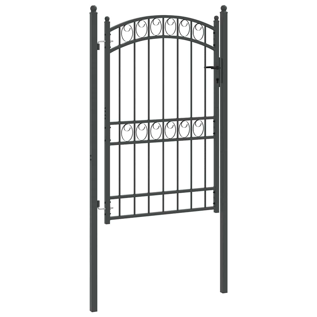 Hekpoort met slot Grijs 200 x 100 cm Poedergecoat staal