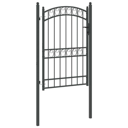 Hekpoort met slot Grijs 200 x 100 cm Poedergecoat staal