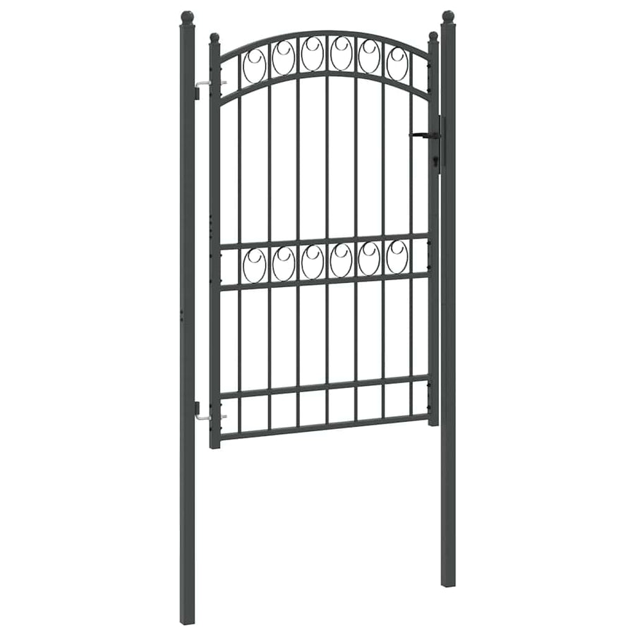 Hekpoort met slot Grijs 200 x 100 cm Poedergecoat staal
