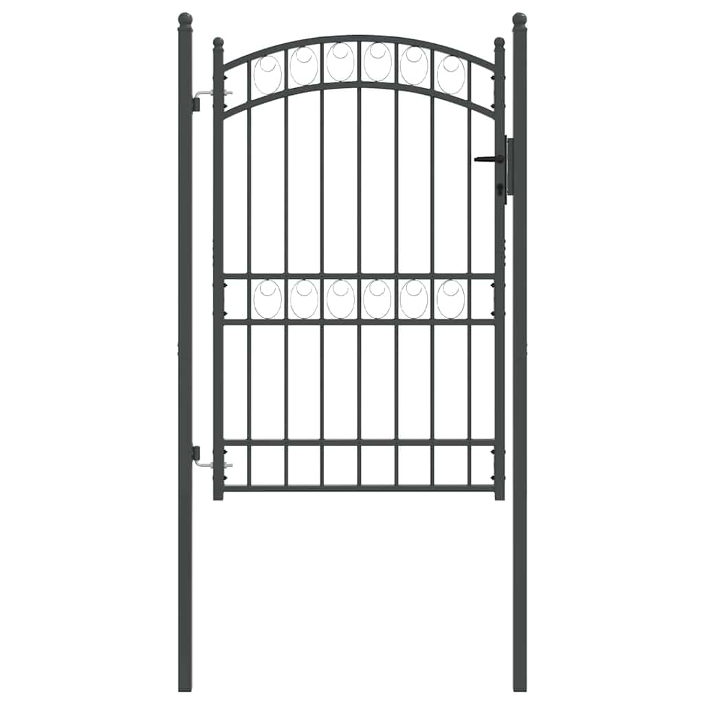 Hekpoort met slot Grijs 200 x 100 cm Poedergecoat staal