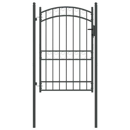 Hekpoort met slot Grijs 200 x 100 cm Poedergecoat staal