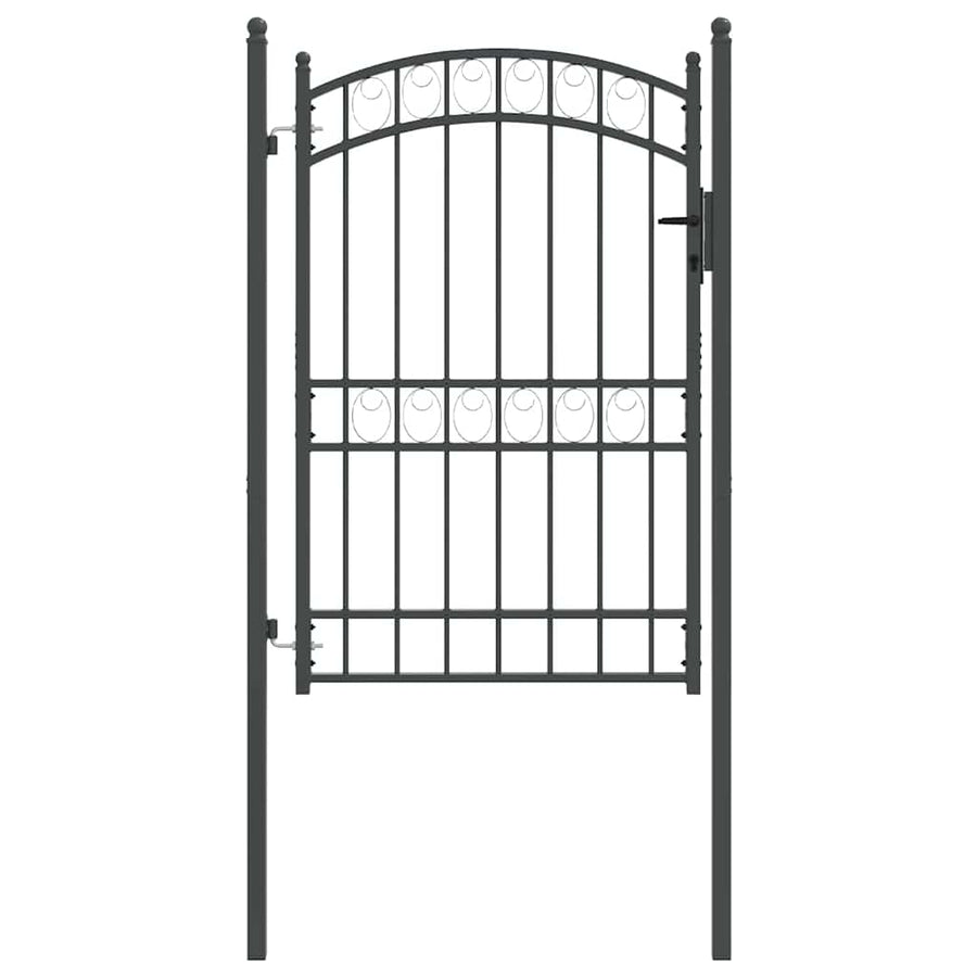 Hekpoort met slot Grijs 200 x 100 cm Poedergecoat staal