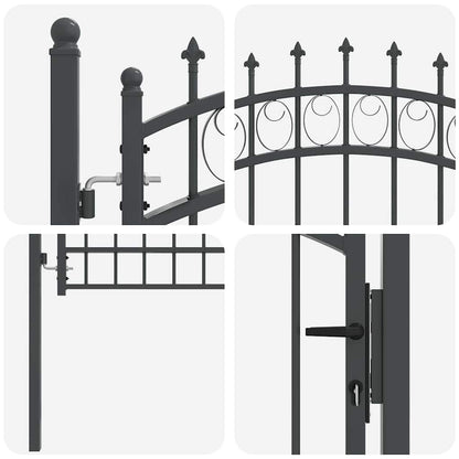 Hekdeur met spijkers Grijs 170 x 100 cm Poedergecoat staal
