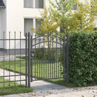 Gate with Nails Grey 125 x 100 cm Powder-Coated Steel