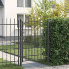 Gate with spikes Grey 170 x 100 cm Powder-coated steel