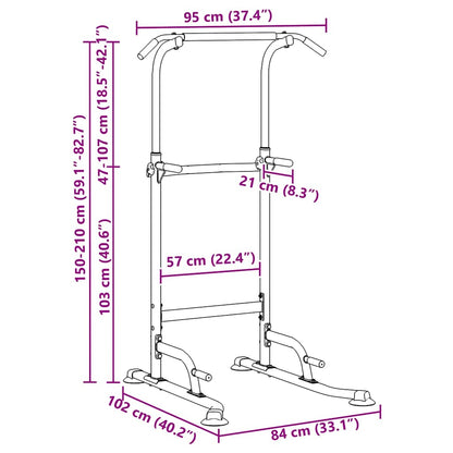 Kracht Toren Dip Station Anders Zwart 95 x 102 x (160-210) cm