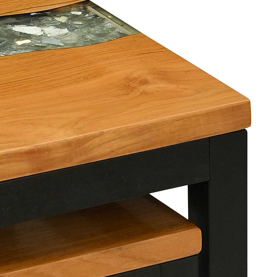 Nesttafel 3 stuks Bruin Massief Teakhout