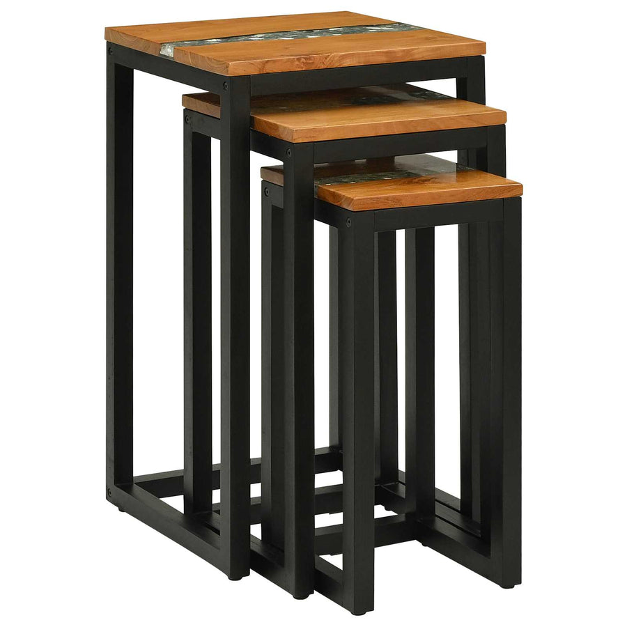 Nesttafel 3 stuks Bruin Massief Teakhout