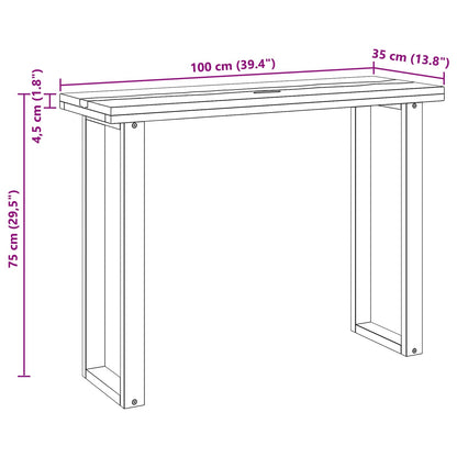 Wandtafel Bruin 100 x 35 x 75 cm Massief Teakhout