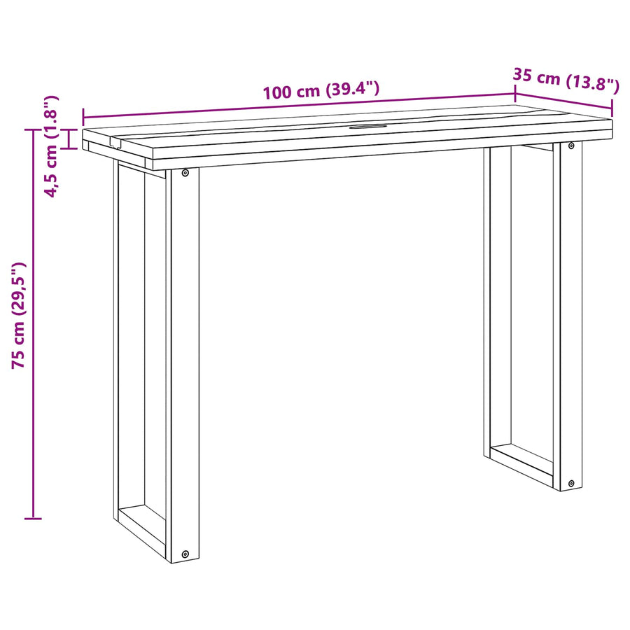 Wandtafel Bruin 100 x 35 x 75 cm Massief Teakhout