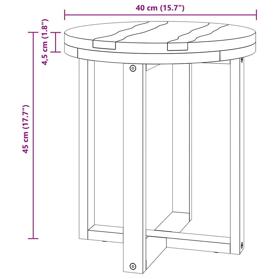 Salontafel Bruin 40 x 40 x 45 cm Massief Teakhout