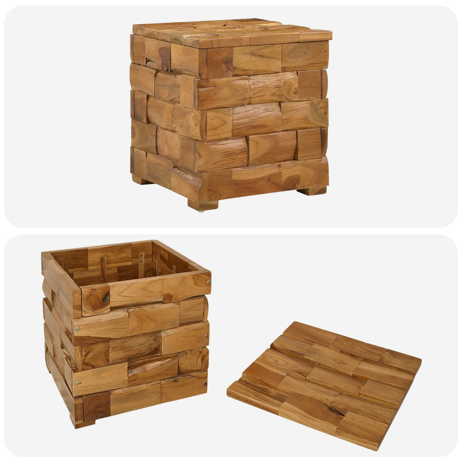 Opbergkruk Bruin 40,5 x 39,5 x 45 cm Massief Teakhout