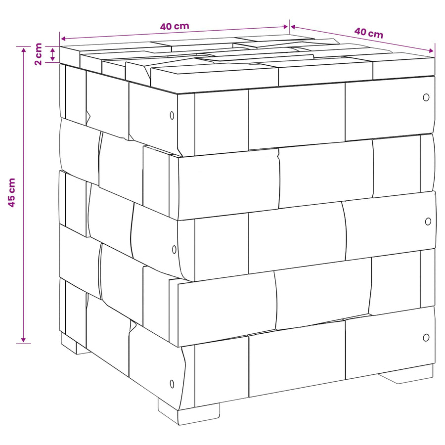 Opbergkruk Bruin 40,5 x 39,5 x 45 cm Massief Teakhout