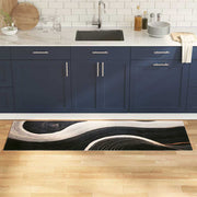 Keukenmat 180x60 cm zwart fluweel