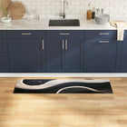 Keuken Vloerkleed Zwart 150 x 45 cm Fluweel