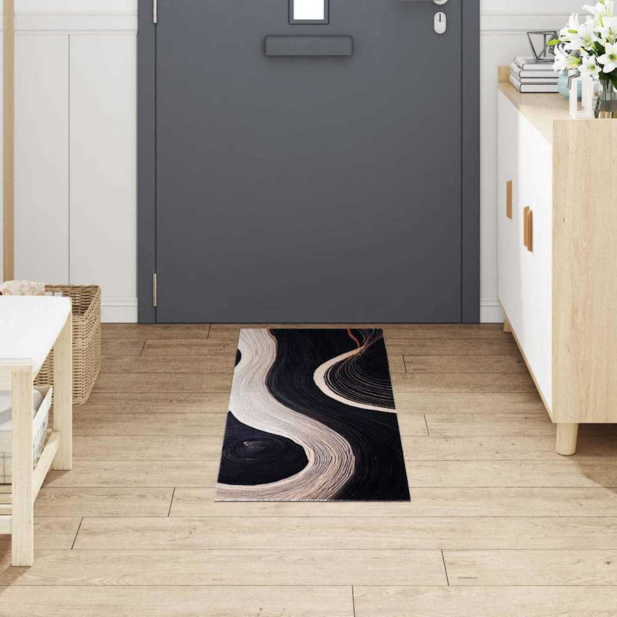 Keuken Vloerkleed Zwart 150 x 45 cm Fluweel