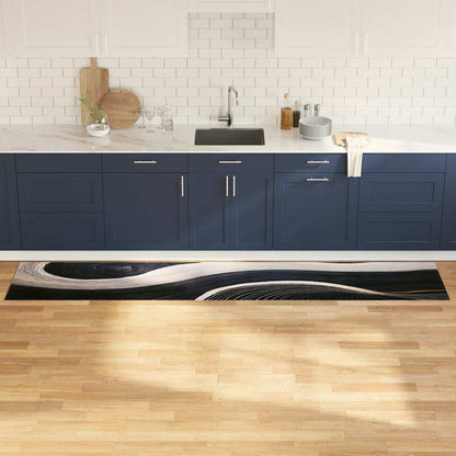 Keuken Vloerkleed Zwart 300 x 60 cm Fluweel