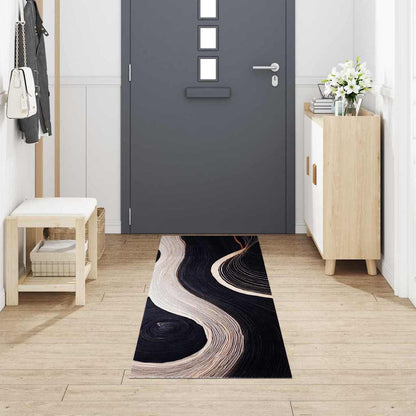 Keuken Vloerkleed Zwart 300 x 60 cm Fluweel