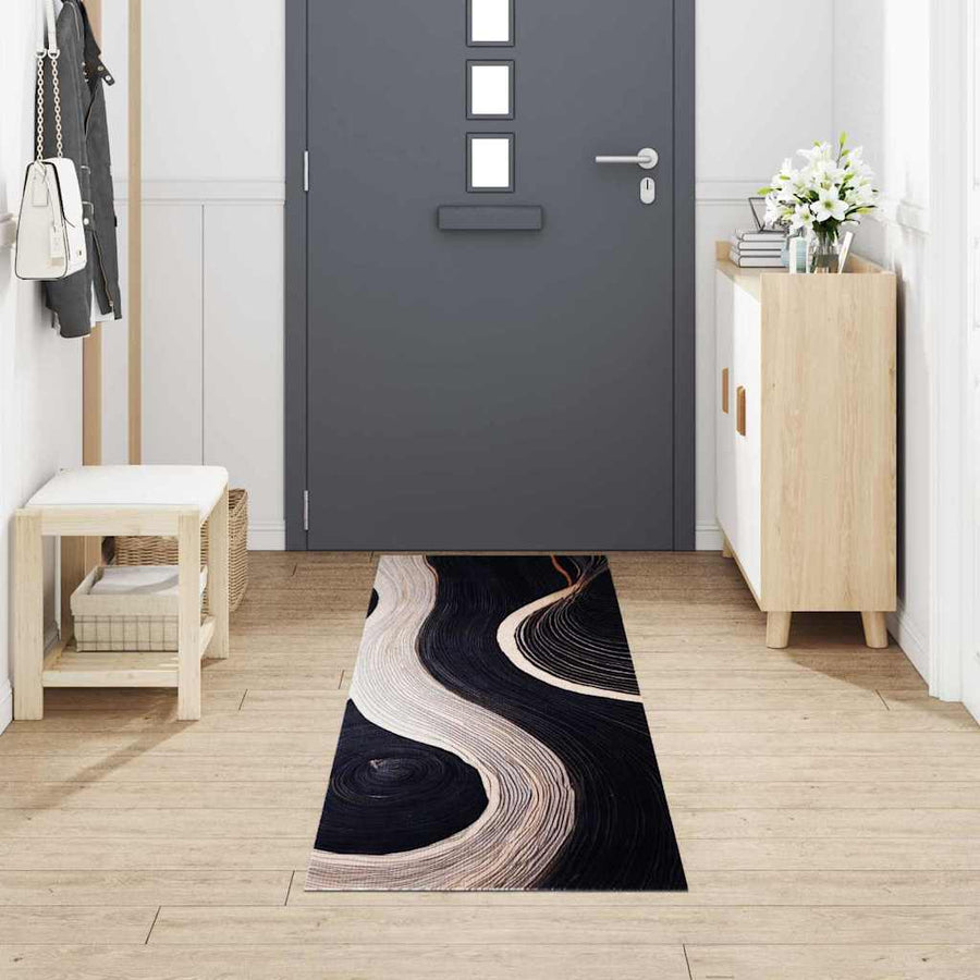 Keuken Vloerkleed Zwart 300 x 60 cm Fluweel