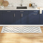 Keukenmat 180x60 cm fluweel wit