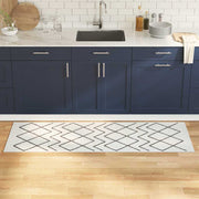 Keukenmat 180x60 cm fluweel wit