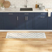 Keukenmat 150x45 cm wit fluweel
