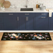 Keukenmat 180x60 cm fluweel zwart