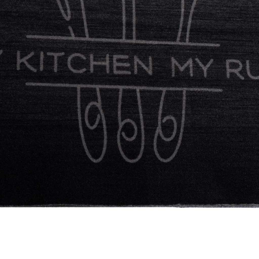 Keuken Vloerkleed Zwart 180 x 60 cm Fluweel