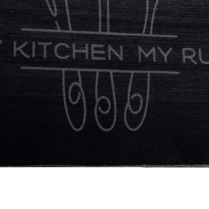 Keuken Vloerkleed Zwart 180 x 60 cm Fluweel