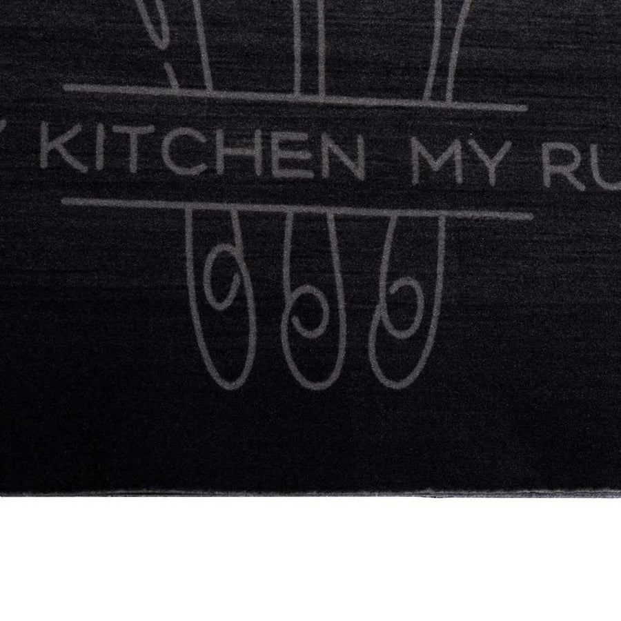Keuken Vloerkleed Zwart 180 x 60 cm Fluweel