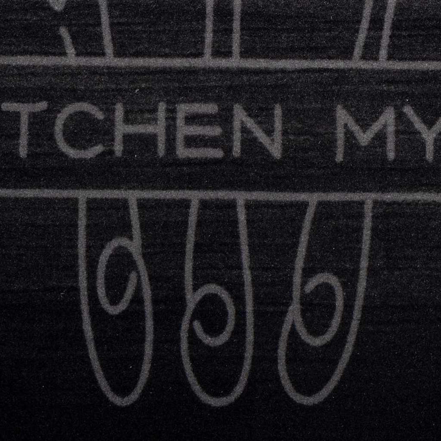 Keuken Vloerkleed Zwart 180 x 60 cm Fluweel