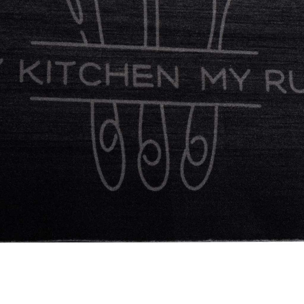 Keuken Vloerkleed Bestek Zwart 150 x 45 cm Fluweel