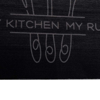 Keuken Vloerkleed Bestek Zwart 150 x 45 cm Fluweel