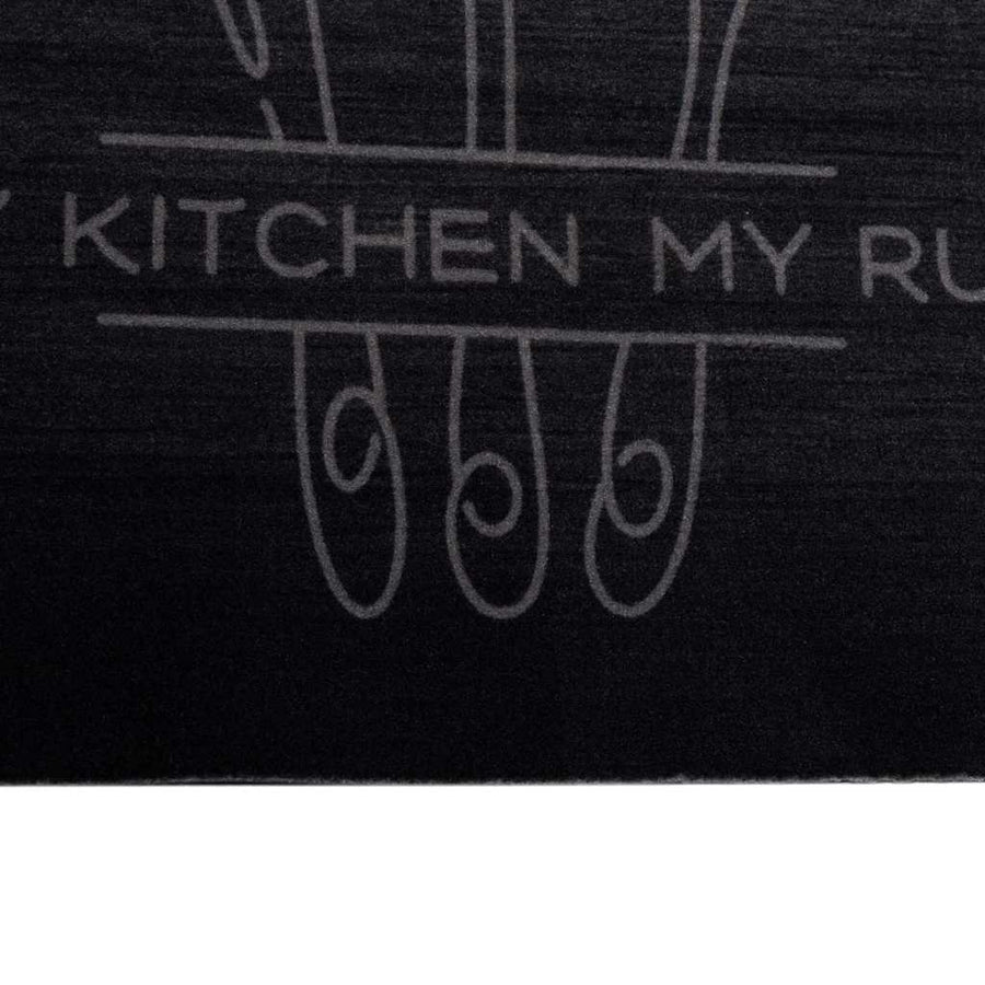 Keuken Vloerkleed Bestek Zwart 150 x 45 cm Fluweel