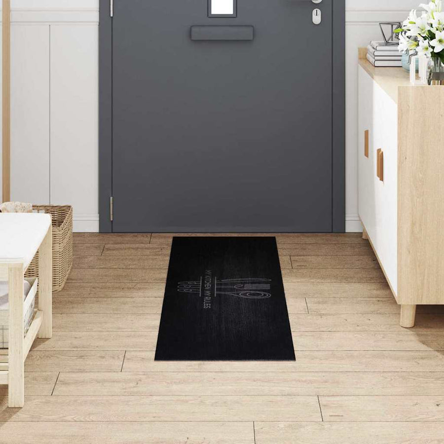 Keuken Vloerkleed Bestek Zwart 150 x 45 cm Fluweel