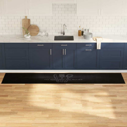 Keuken Vloerkleed Zwart 300 x 60 cm Fluweel