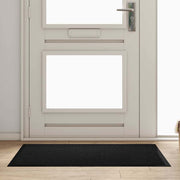 Deurmat zwart 60x40 cm teddy stof