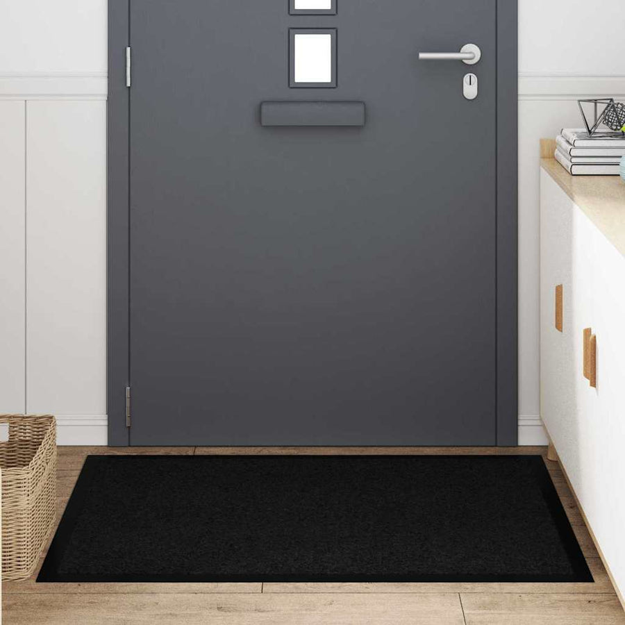 Deurmat Zwart 80 x 120 cm Teddy Stof