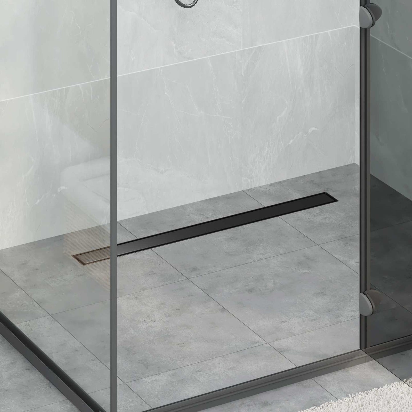 Doucheafvoer 2-In-1 Met 360° Sifon 80 cm Zwart