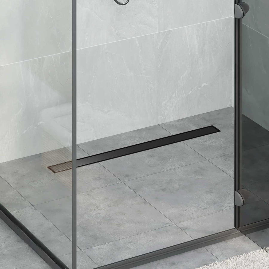 Doucheafvoer 2-In-1 Met 360° Sifon 80 cm Zwart