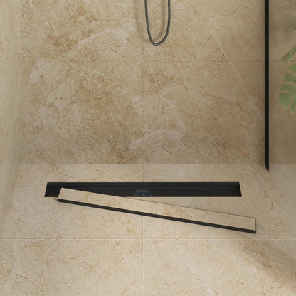 Doucheafvoer 2-In-1 Met 360° Sifon 80 cm Zwart