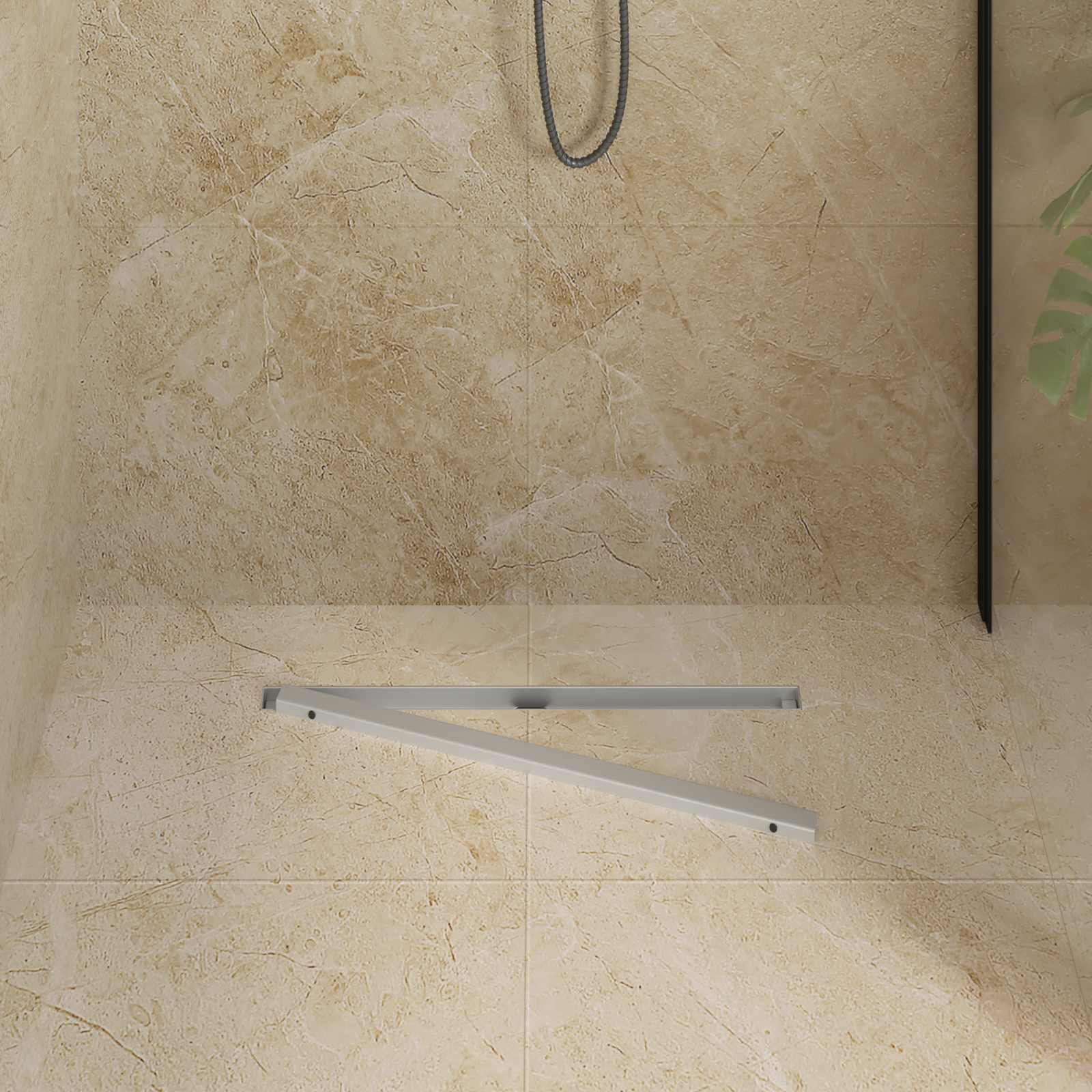 360° Doucheafvoer Met Slank Model Zilver 60 cm