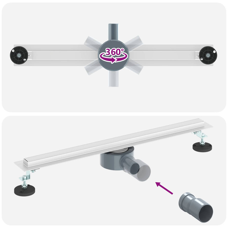 360° Doucheafvoer Met Slank Model Zilver 60 cm