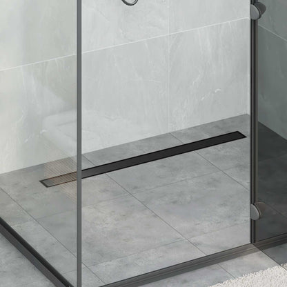 Doucheafvoer 2-In-1 Met 360° Sifon 90 cm Zwart