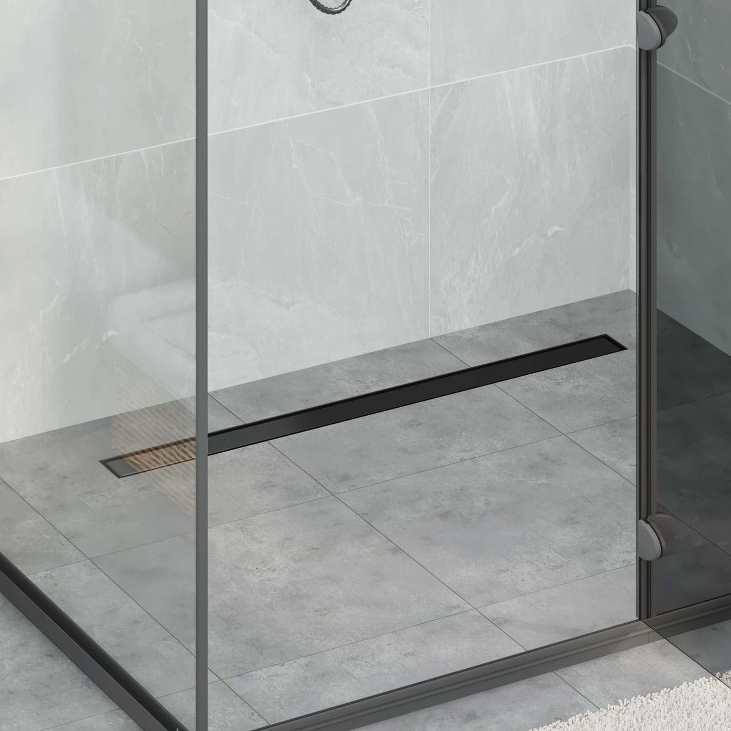 2 In 1 Doucheafvoer Roestvrij Staal 304 100 cm Zwart